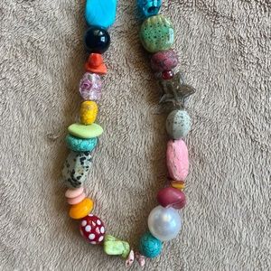 ⭐️Handmade bead and stone necklace 16 inch